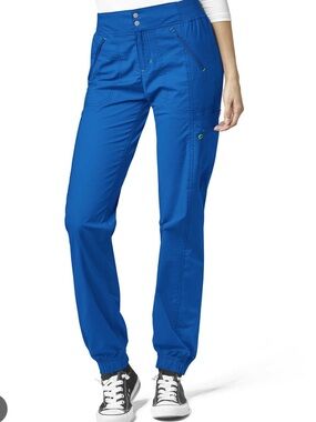 NEW Women's Scrub Pants WonderWink Joggers Small Royal Blue 5908